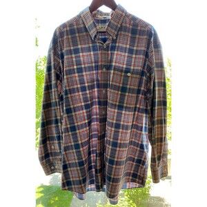 Orvis Sporting Traditions Mens XL Long Sleeve Plaid Button Cotton Shirt